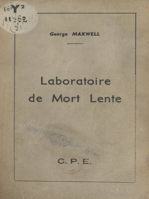 cover image of Laboratoire de mort lente
